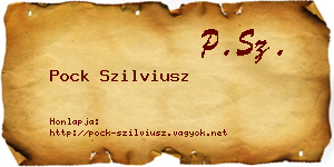 Pock Szilviusz névjegykártya